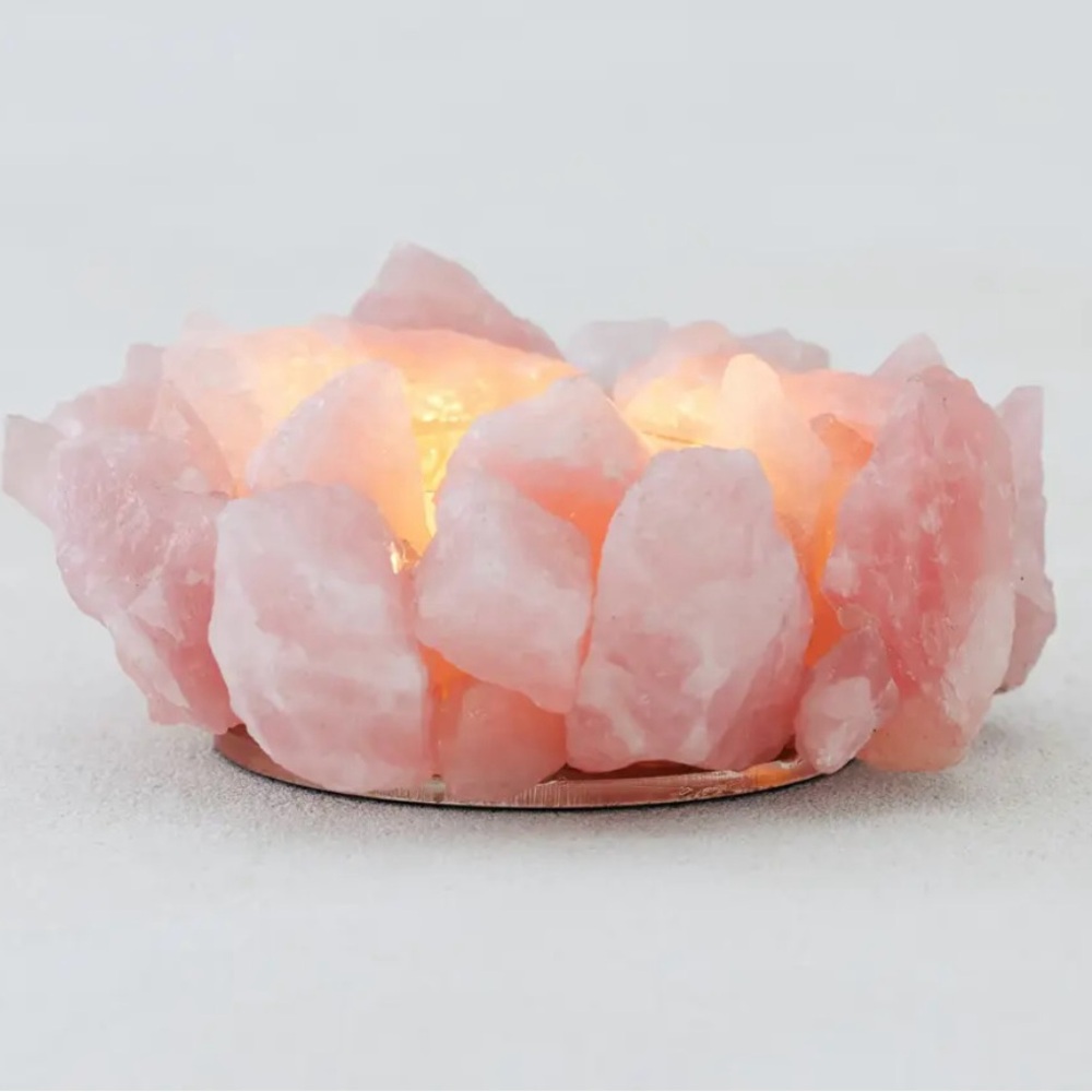 Rose Quartz Crystal Candle Holder
